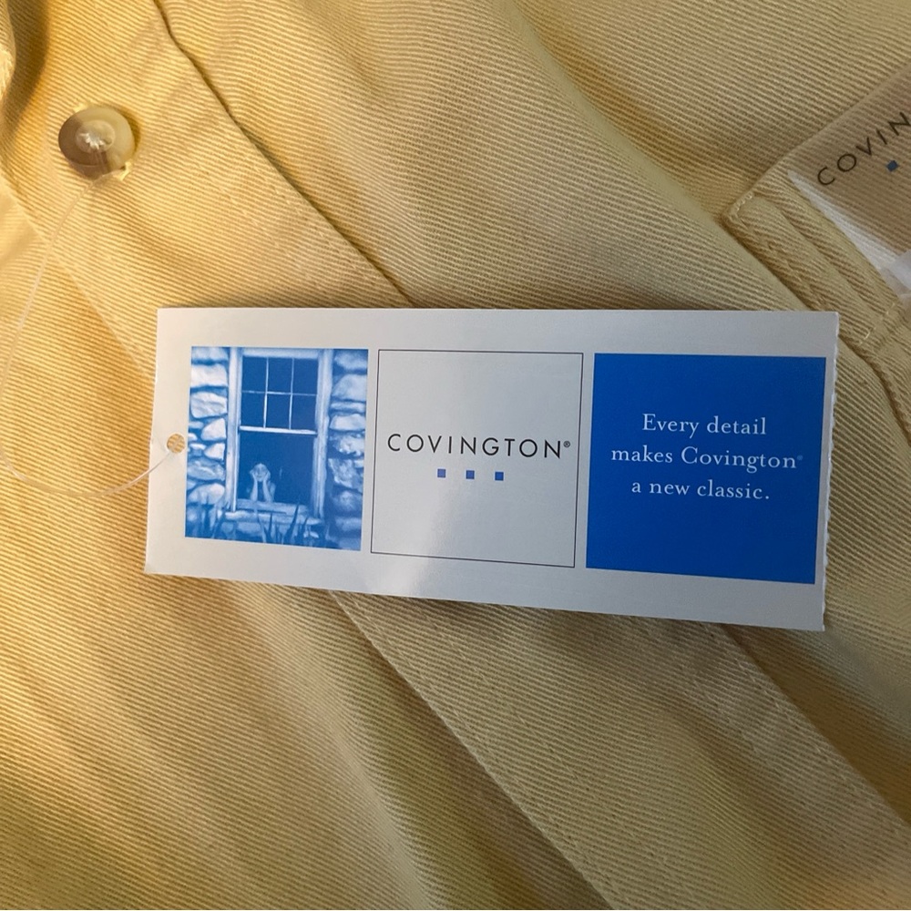Covington men’s XL long sleeved 100% cotton shirt. Color is yellow. New with tag - Picture 7 of 12